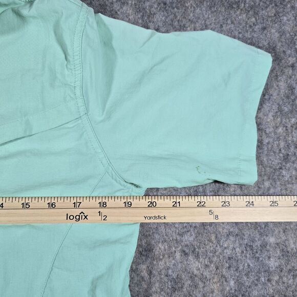 Womens World Wide Sportsman Aqua Blue Fishing Shirt Size Small Short Sleeve - Picture 4 of 9